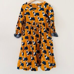 Pink Chicken New York Sheep Dog Dress - Goldenrod Navy Blue